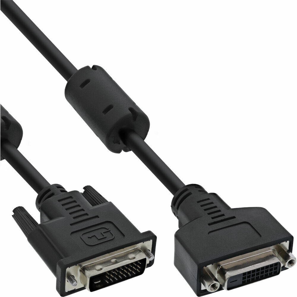 INL InLine® Cavo DVI-D 24+1 maschio / femmina, 5m, Dual Link, prolunga, nero