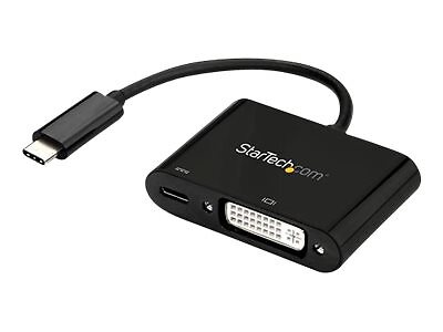 StarTech.com USB C to DVI Adapter with Power Delivery, 1080p CDP2DVIUCP