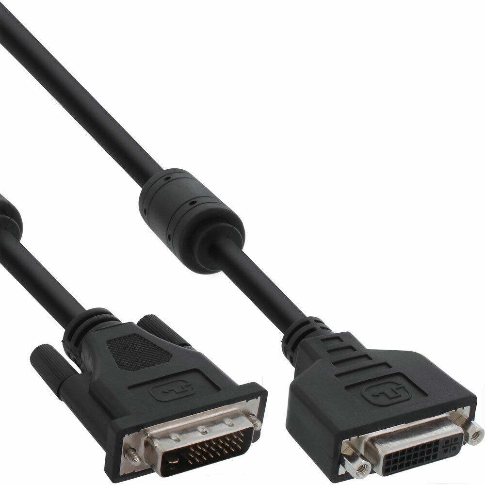 INL InLine® Cavo DVI-D 24+1 maschio / femmina, 2m, Dual Link, prolunga, nero