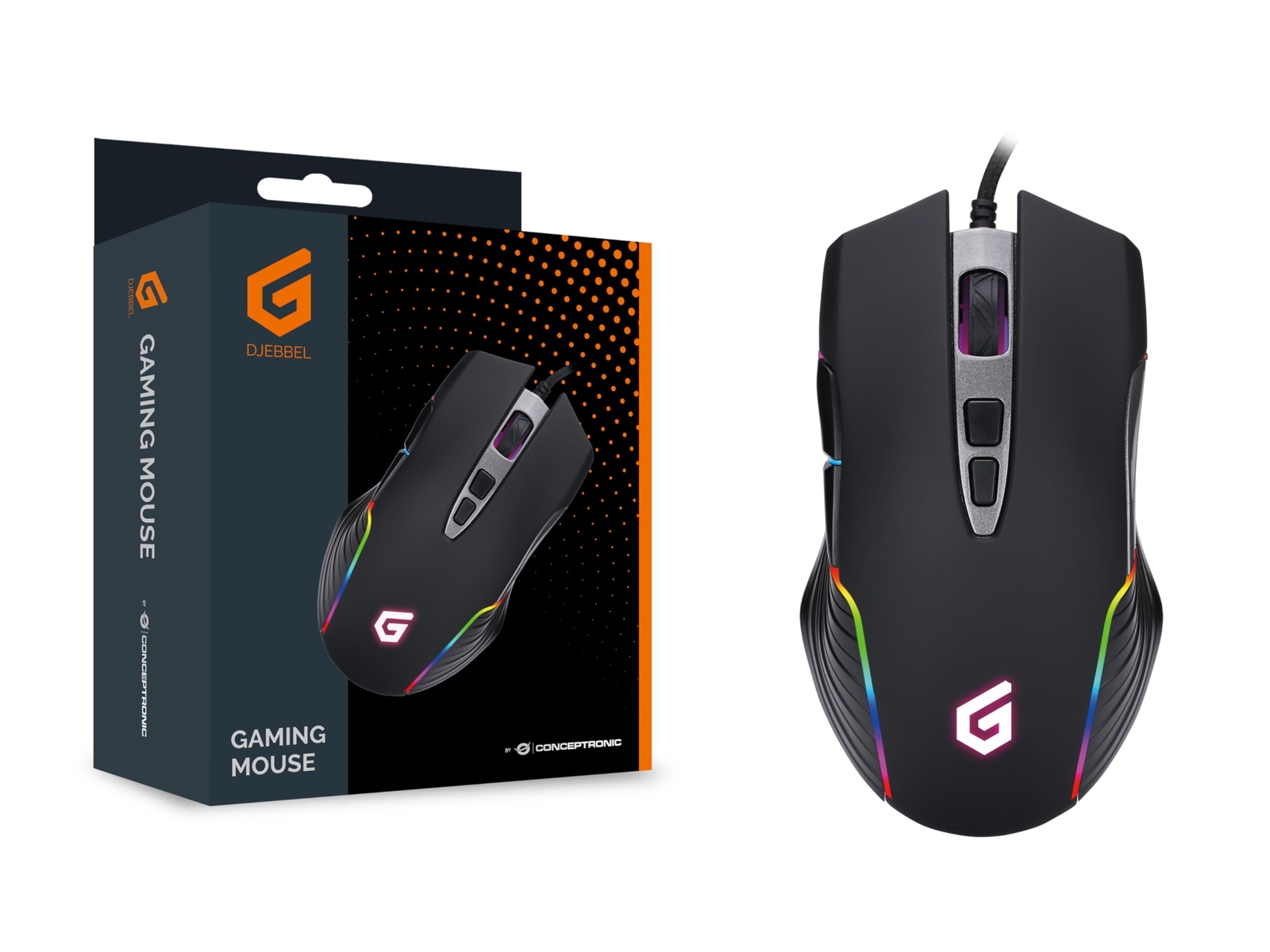 Conceptronic DJEBBEL03B 7D Gaming USB Mouse 7200 DPI