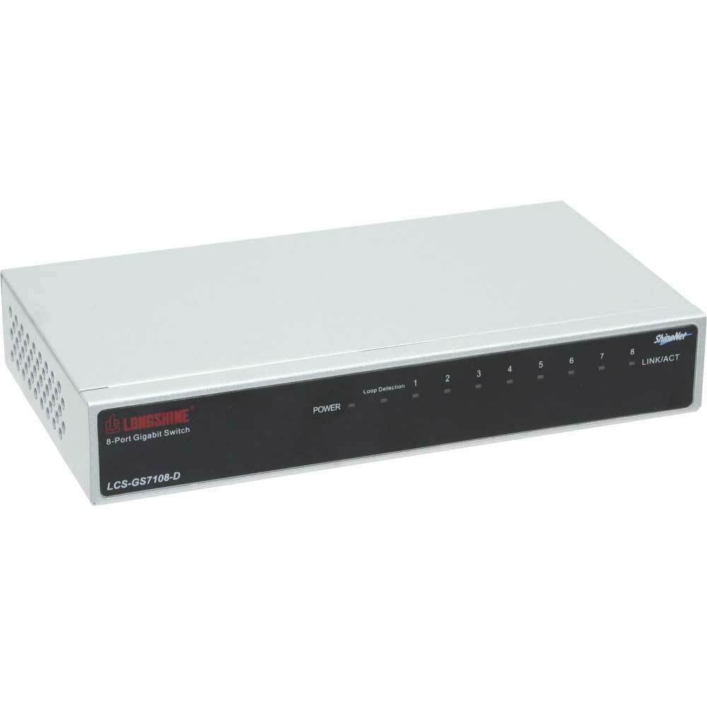 INL Longshine Gigabit Switch 8 Porte, LCS-GS7108-E, Desktop