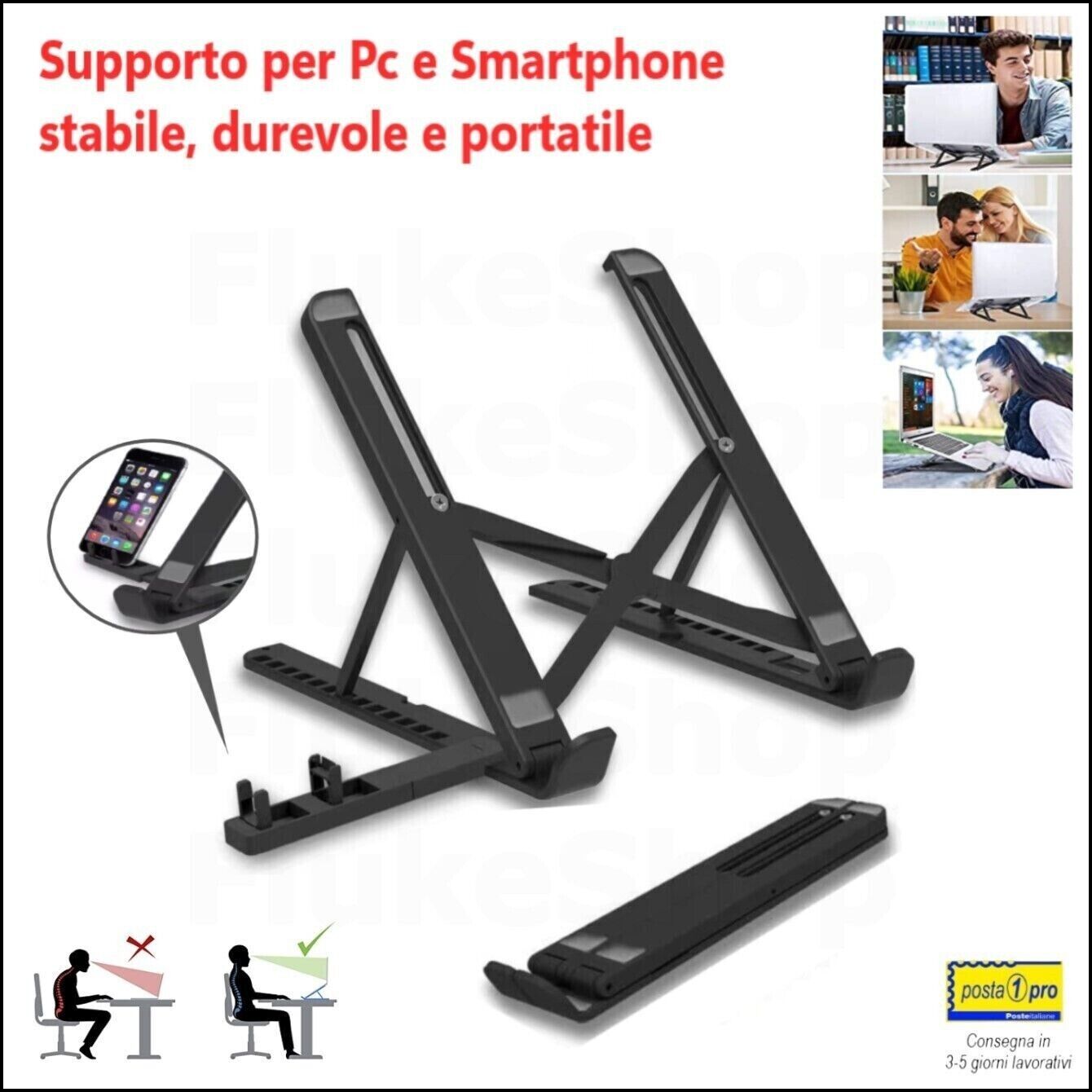 ARRANGO SUPPORTO PORTATILE SMARTHONE TABLET REGOLABILE PIEGHEVOLE TASCABILE