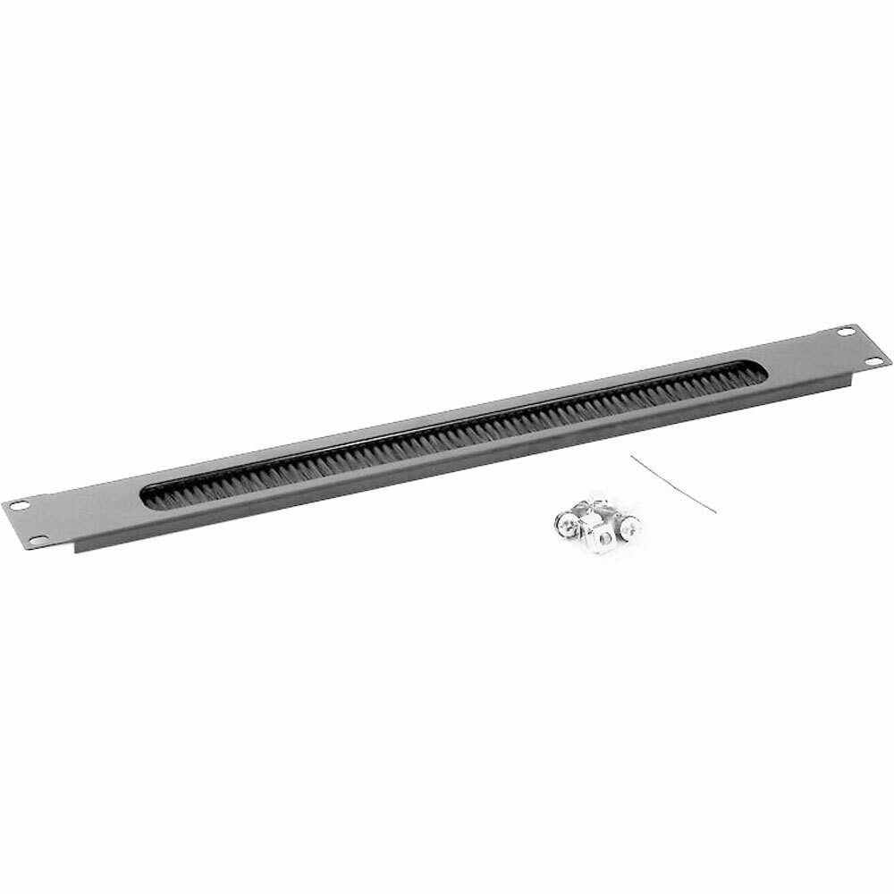 INL Pannello cieco con foro passacavi passante Rack 19" altezza 1U, setole anti