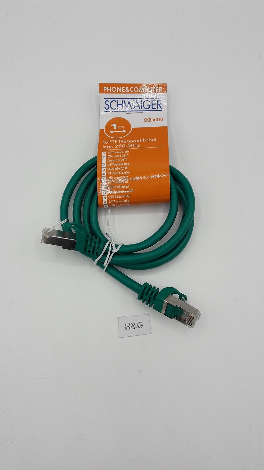 Schwaiger CKB6010 059 Network Cable 1 m Cat6 SF/UTP (S-FTP) Green - Network Cabl