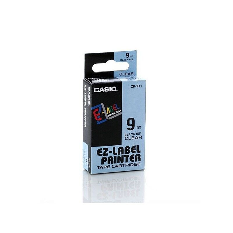 Nastro Etichettatrice CASIO XR-9X da 9 mm. X 8 Mt. Nero su Trasparente