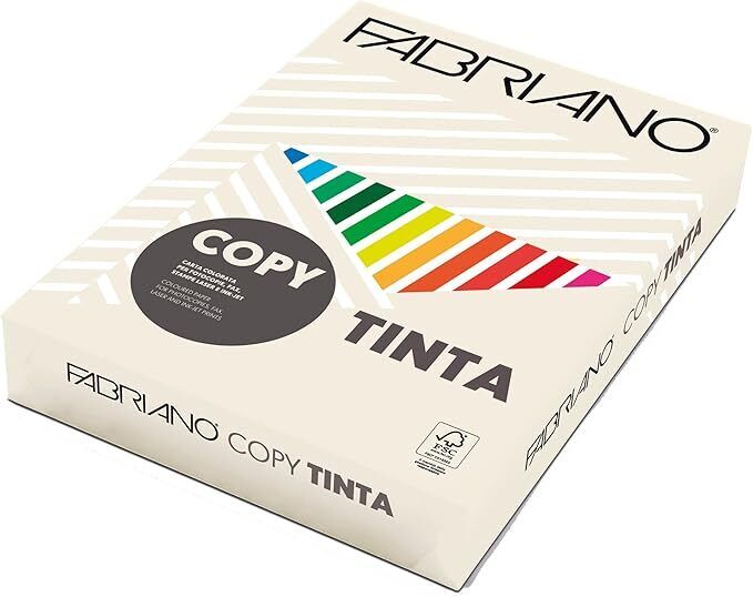 Carta in risma colorata Fabriano 500 fogli A4 80gr avorio.
