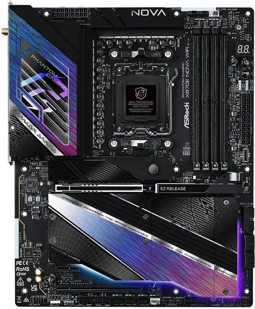 ASRock X870E Nova WiFi AM5 ATX DDR5 retail - AMD Sockel AM5 (Ryzen Zen4) - ATX (