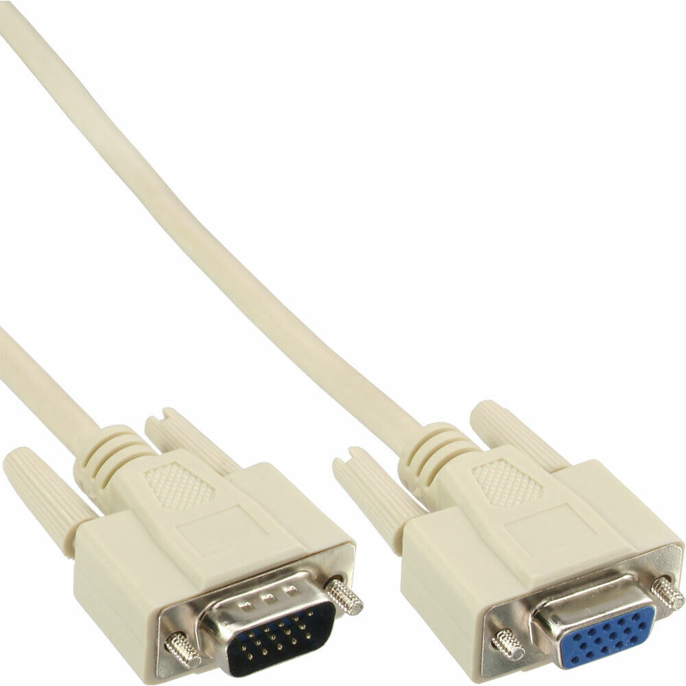 INL InLine® Cavo VGA 15poli HD maschio / femmina, 5m, beige