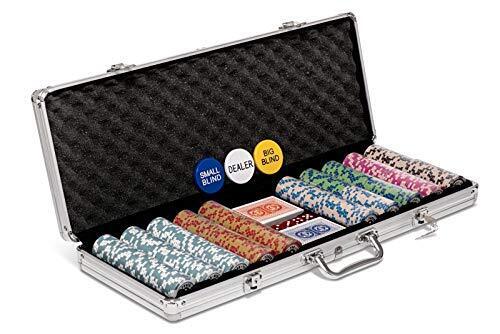 Poker Night Pro Poker Set di Fiches da Texas Holdem da 500 Pezzi con (M1M)