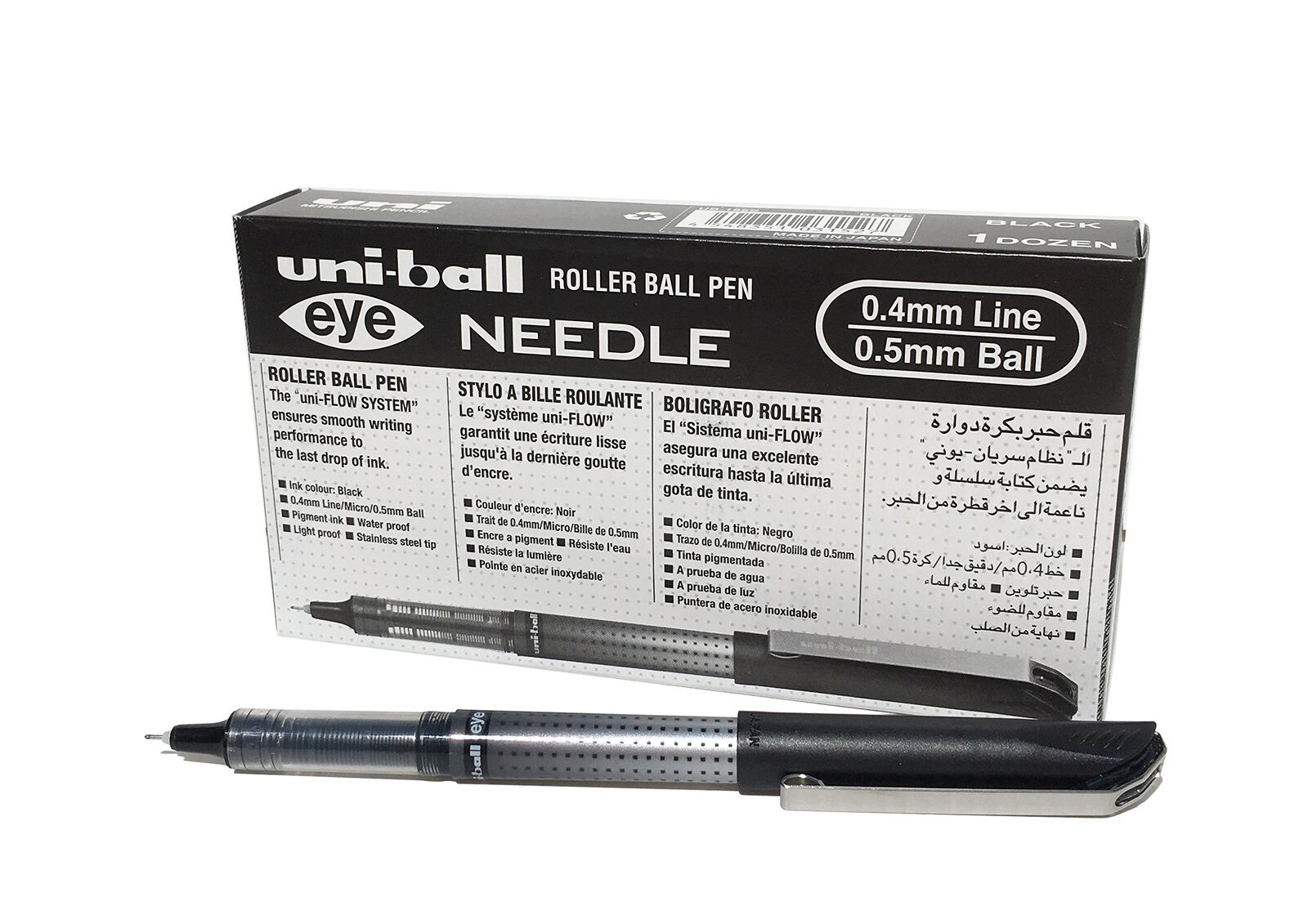 uni-ball Eye Needle UB-185S Rollerball Pen - Black, Box of 12 12 Pack Black