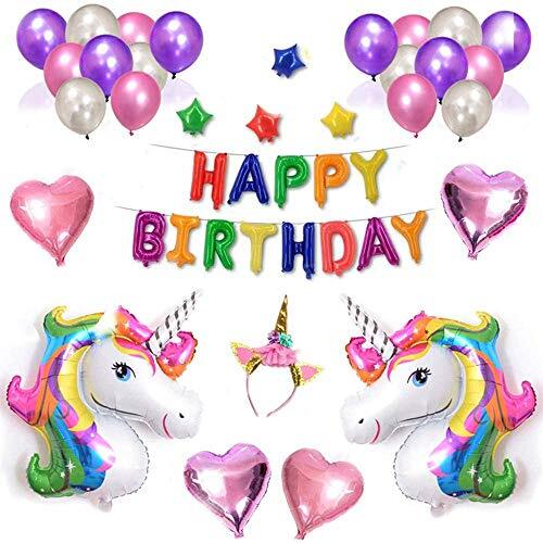 Petsoigné Decorazioni Unicorno Compleanno Festa Bambina Palloncini (Z8I)