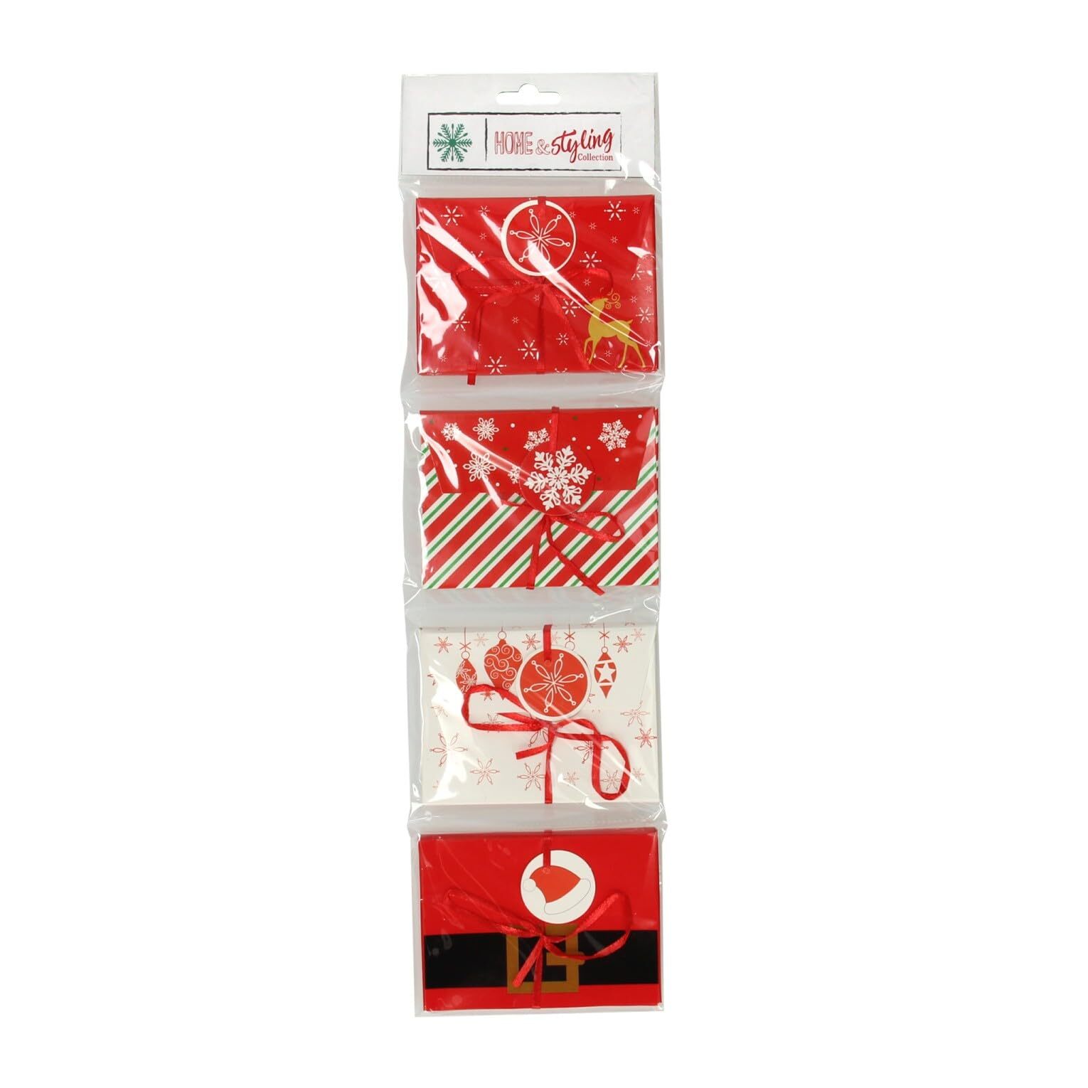 Home @ Styling Collection 4 Boxes of Cardboard Ribbon Gift Cards 8 x 11 cm