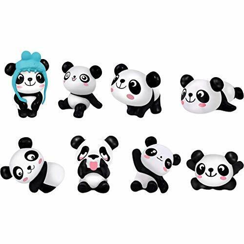 Panda Figurine,8 Pezzi Animal Action Figures Decorazioni Torte Topper (k7g)