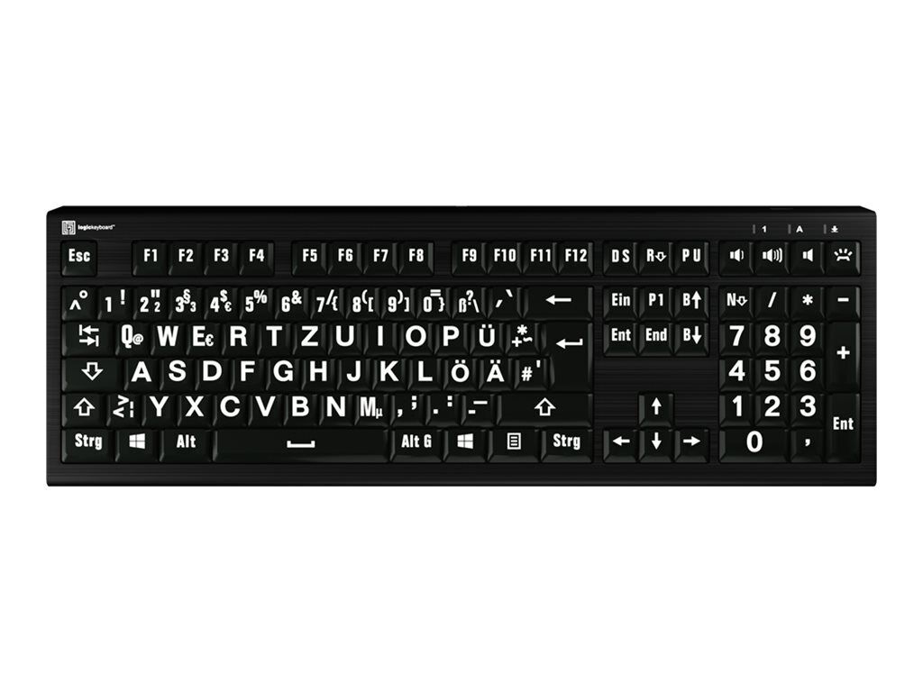 LogicKeyboard Largeprint ASTRA 2 Keyboard backlit USB QWERTZ LKB-LPWB-A2PC-DE