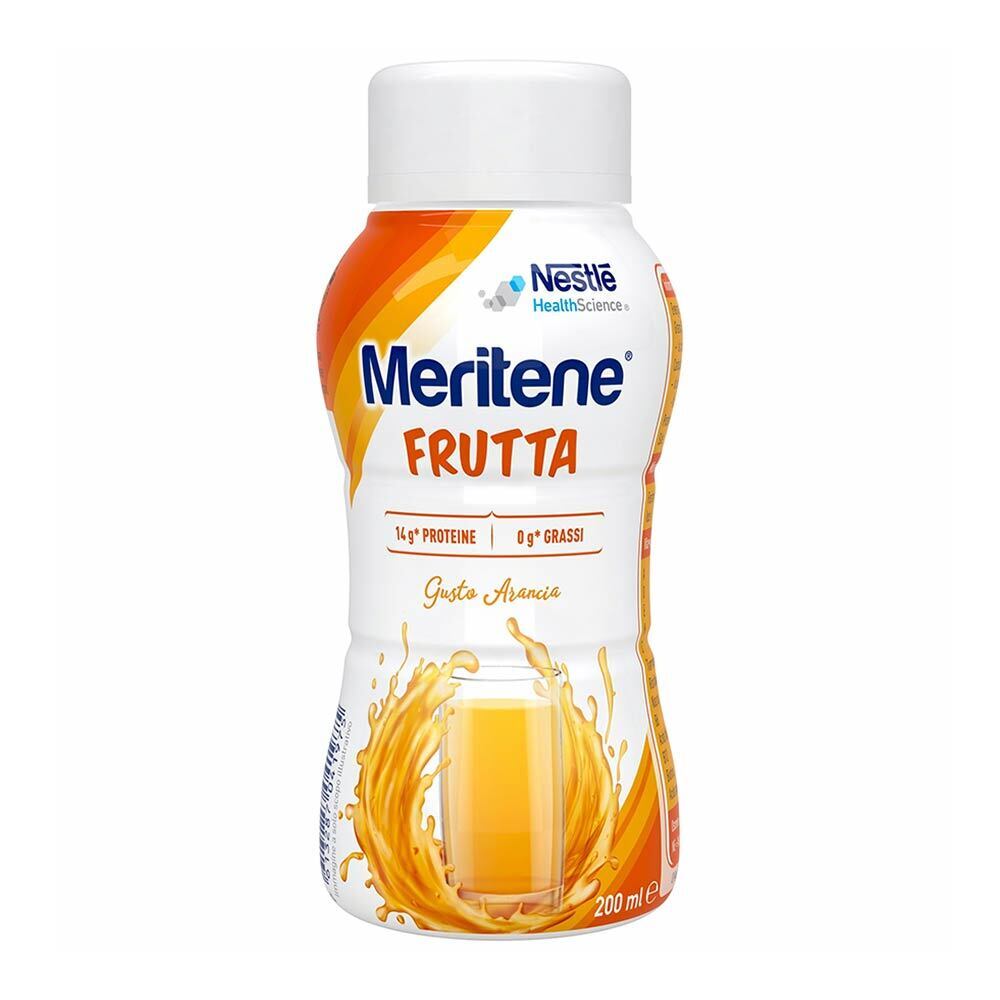 Meritene Frutta - Drink Ipercalorico Senza Grassi al Gusto di Arancia, 200ml