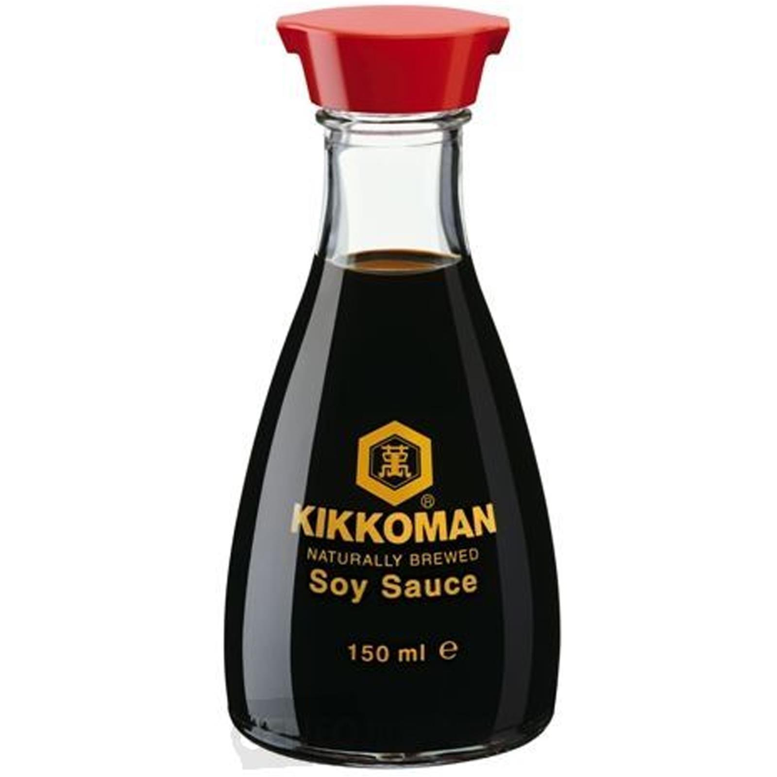 SALSA DI SOIA KIKKOMAN BOTTIGLIA VETRO DA 150 ML SUSHI SASHIMI CINESE GIAPPONESE