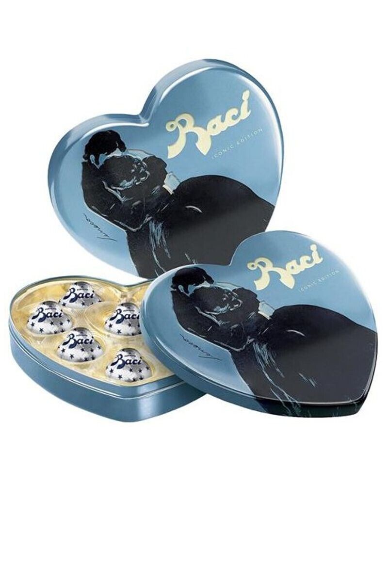 BACI PERUGINA CLASSIC IN SCATOLA CUORE LATTA ICONIC SAN VALENTINO 100 GR