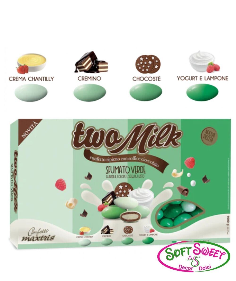 CONFETTI MAXTRIS TWO MILK SFUMATI VERDE 1 KG