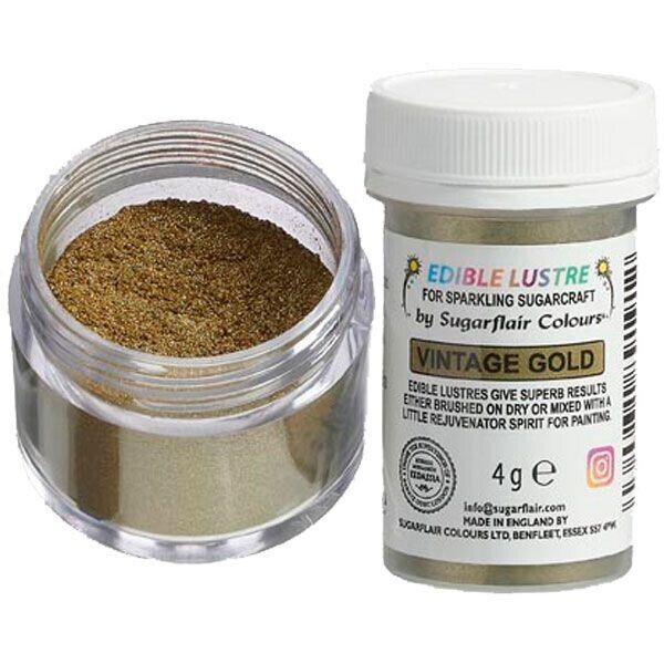 Glitter Edibile Vintage Gold Oro Vintage Edible Lustre Sugarflair 4 gr.