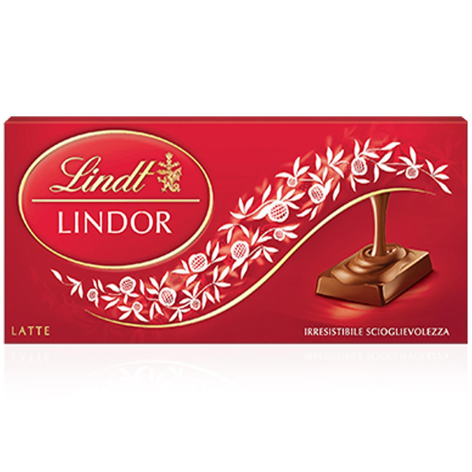 6 TAVOLETTE LINDT LINDOR CIOCCOLATO AL LATTE CON MORBIDO RIPIENO CIOCCOLATA 100g