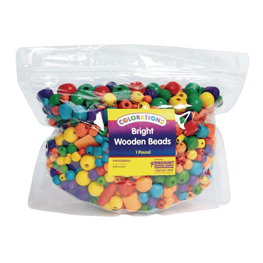 Colorations WOODBEAD Bright Wooden Beads - 1 lb.