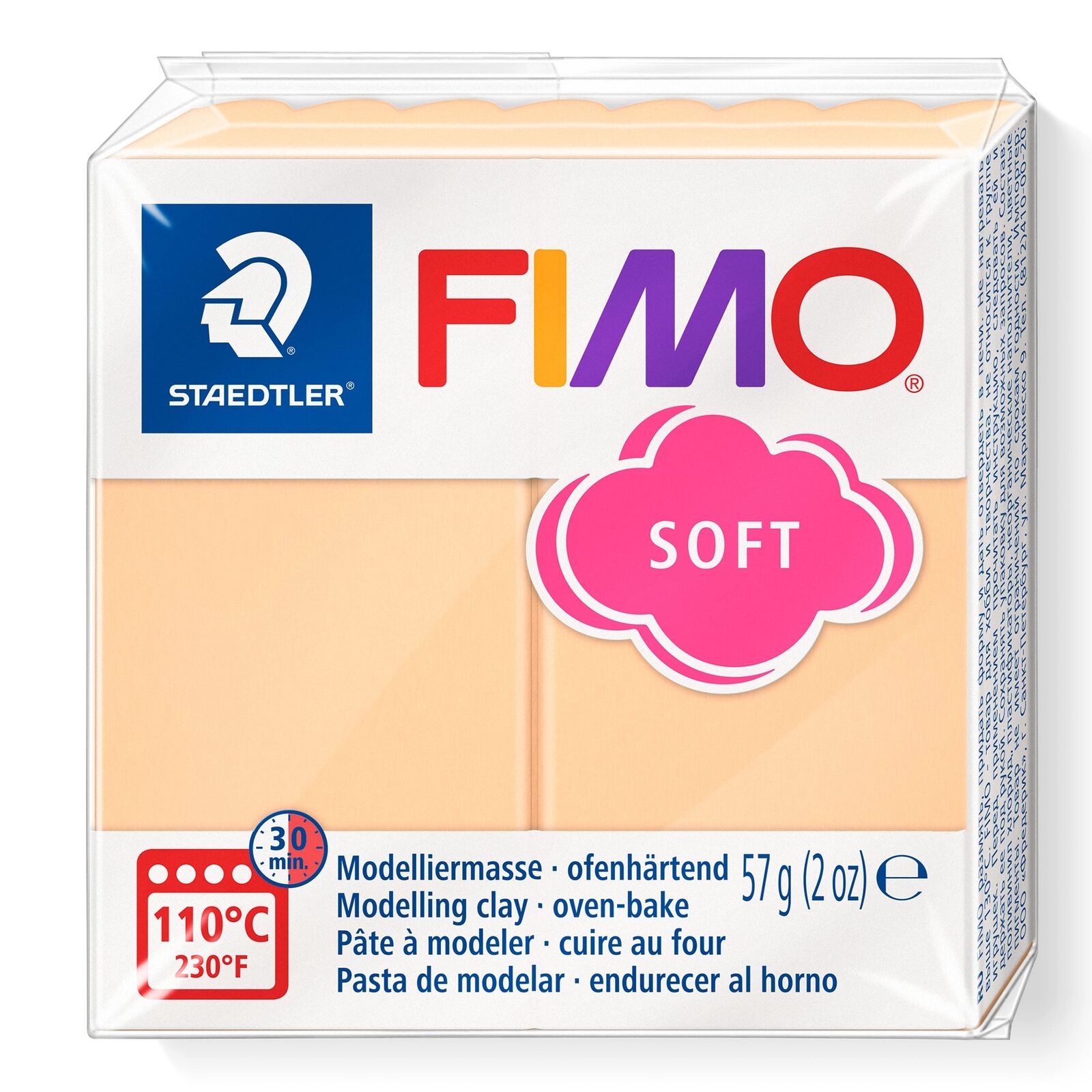 STAEDTLER 8020-405 FIMO Soft Oven-Hardening Polymer Modelling Clay - Pastel Peac