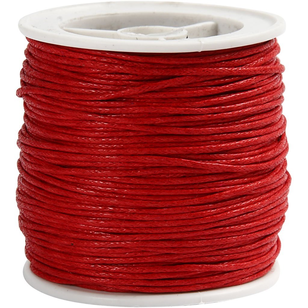 Cotton Cord, 1 mm, red, 40m