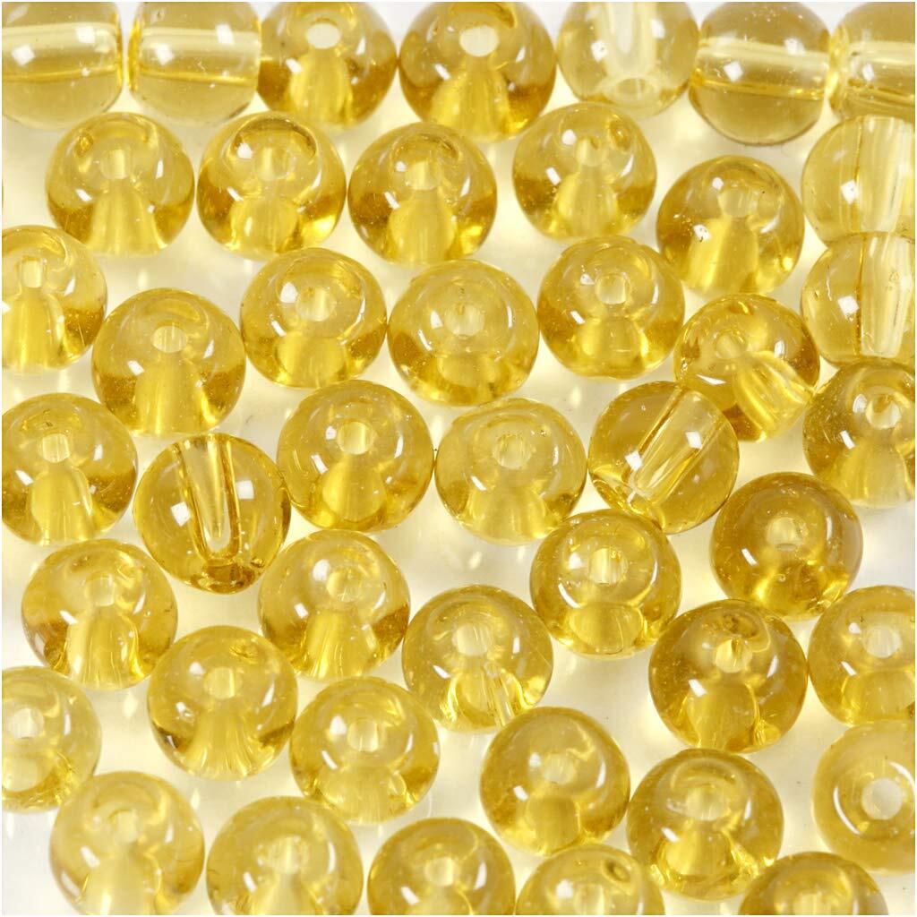 Creativ Glass Acrylic Beads, Yellow, One Size