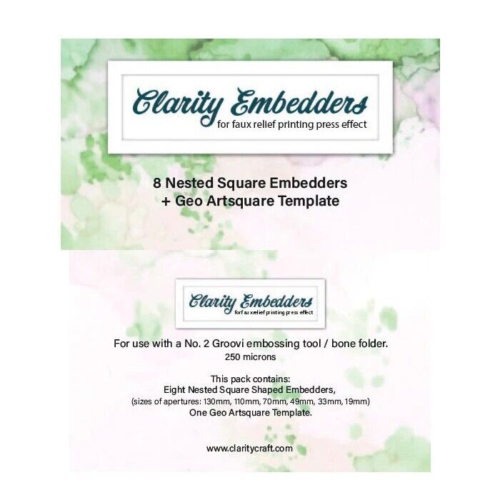 Clarity Stamps - Groovi Nidificati Quadrato Embedders Con Geo Modelli