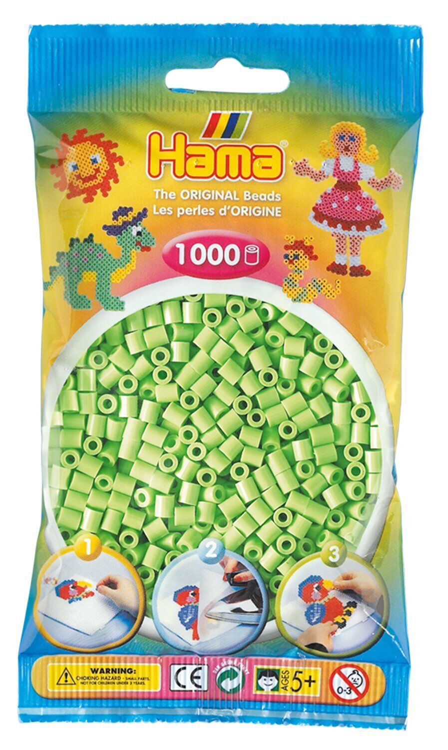 Hama Beads - Pastel Green (1000 Midi Beads)