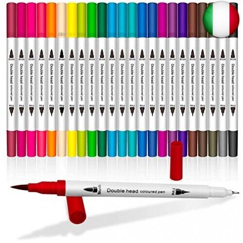 Pennarelli per penne Bullet Journal – 24 colori Dual Brush Pen Set per Bullet J