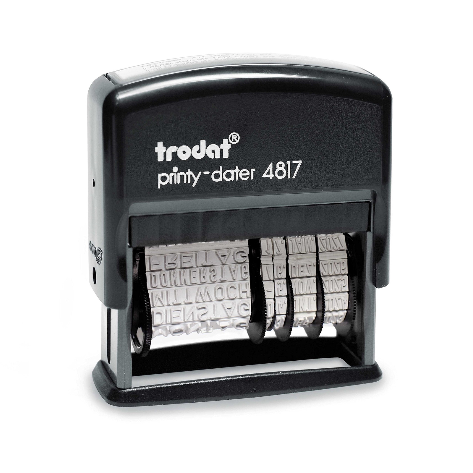 Trodat Printy 4812 Date Stamp with Day Date Text Height 3.8 mm – Black
