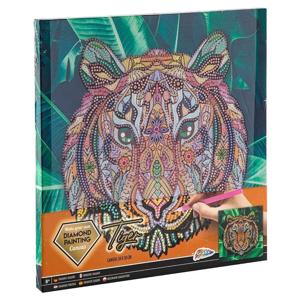 Grafix - Diamond Painting on Canvas Tiger 30 x 30 cm - (K-260008)
