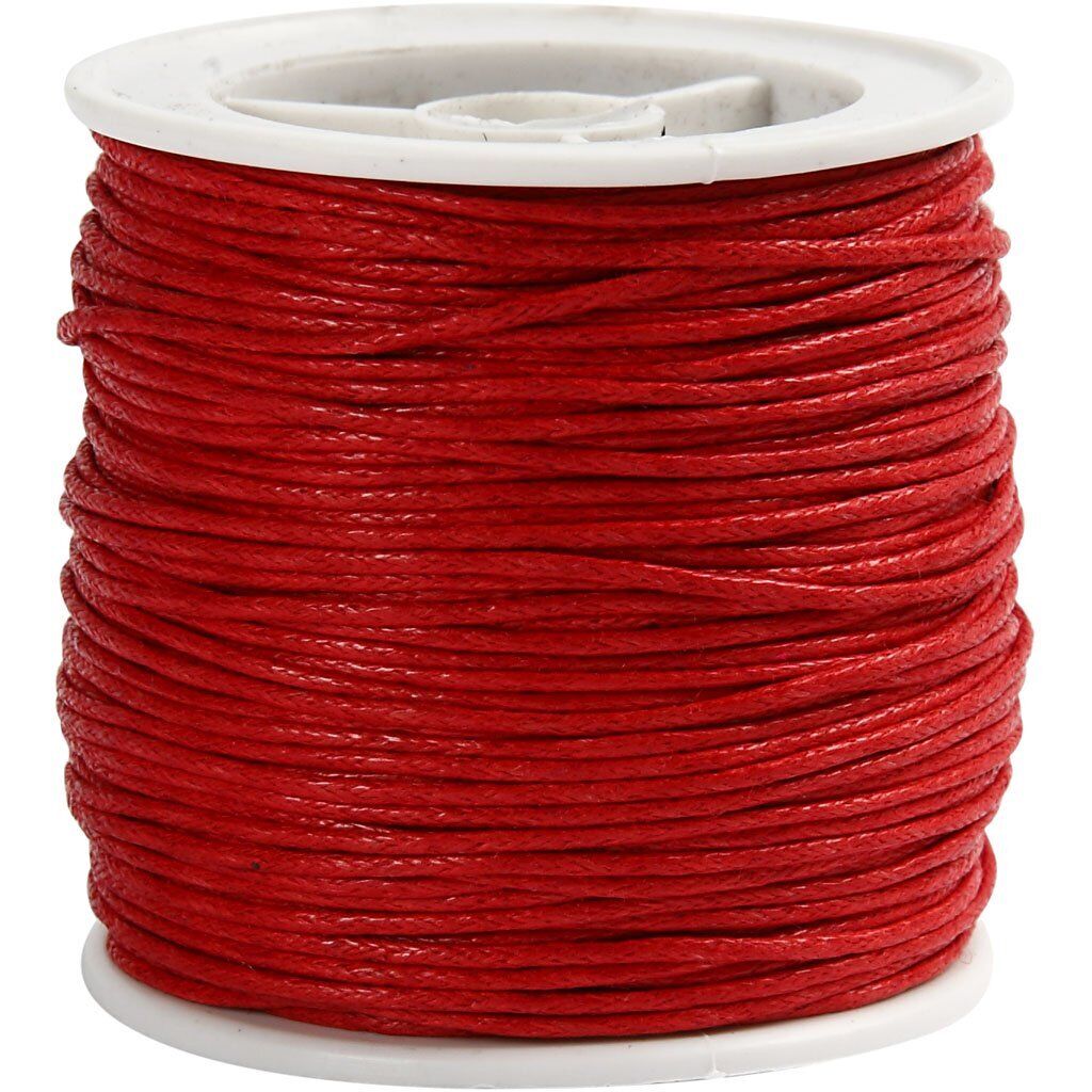 Cotton Cord, 1 mm, red, 40m