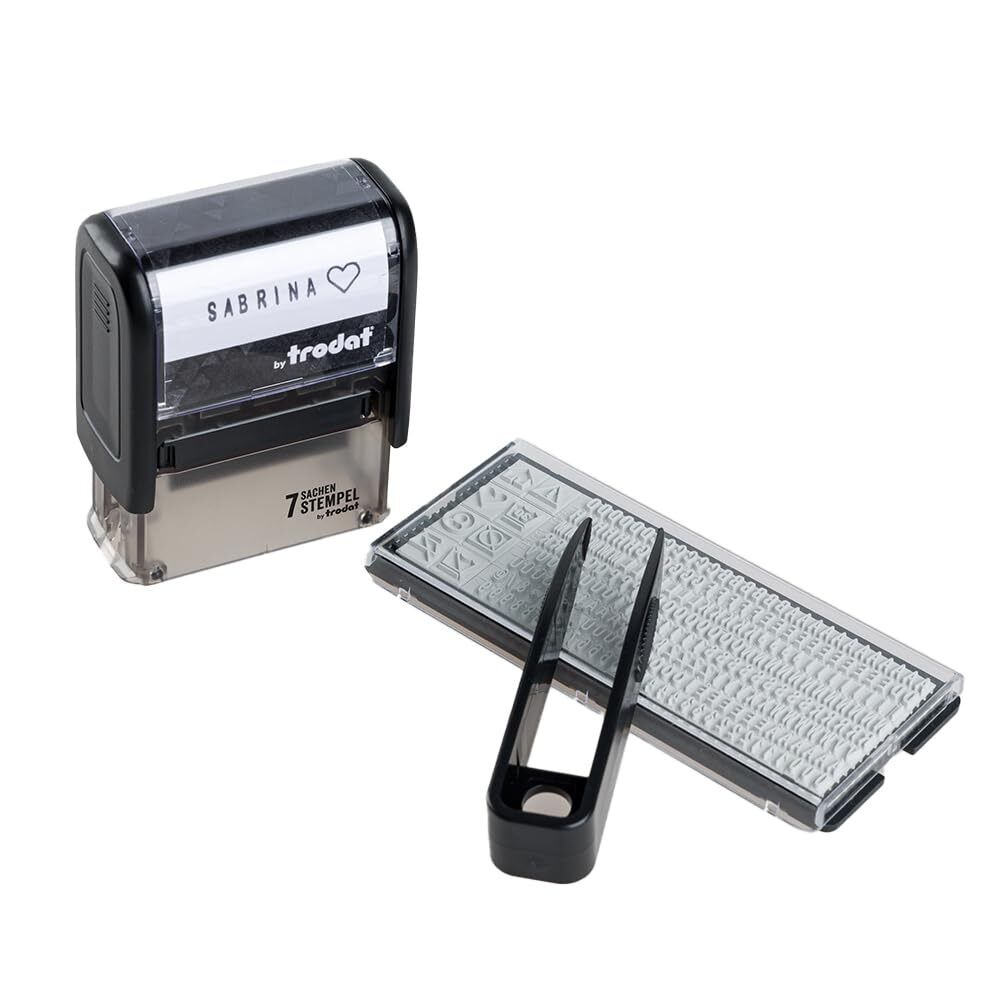 Trodat 7 Things Stamp to Design Yourself - Machine Washable Fabric Stamp and Nam