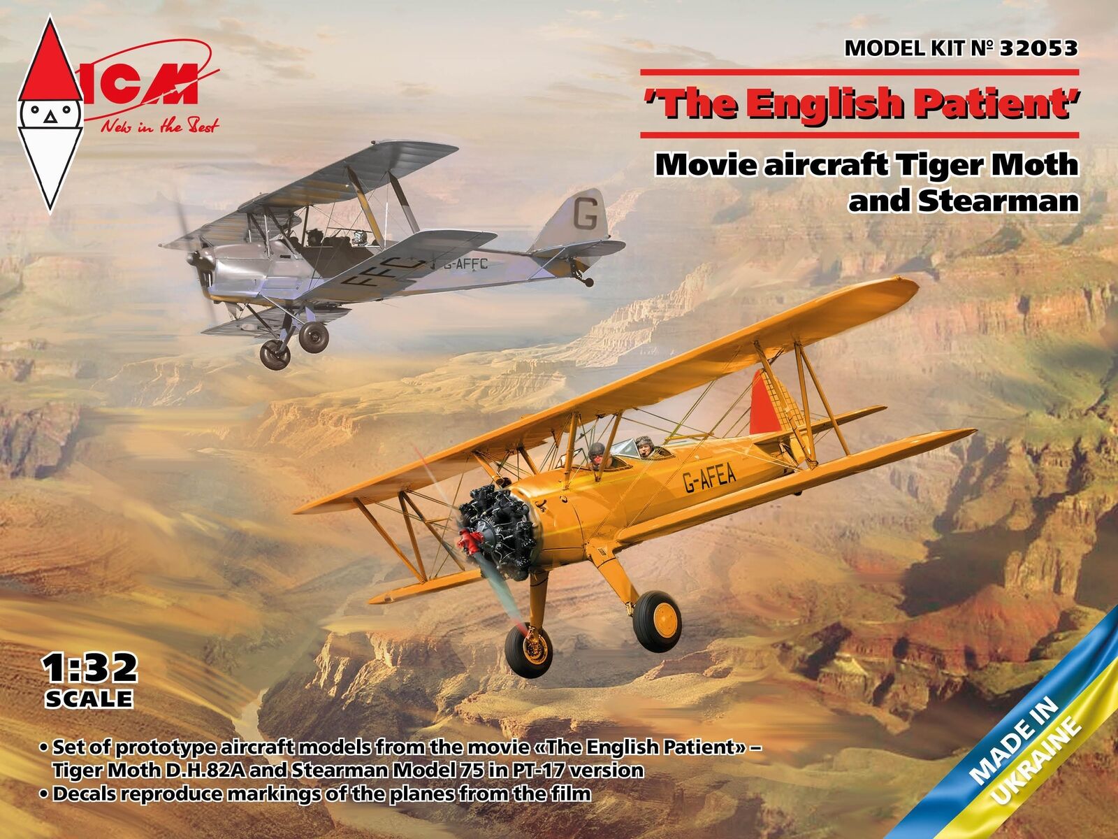 ICM 1/32 THE ENGLISH PATIENT MOVIE AIRCRAFT TIGER MOTH AND STEARMAN