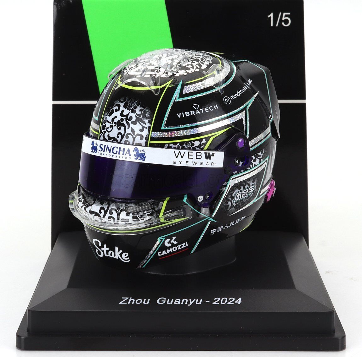 1/5 SPARK-MODEL - BELL HELMET - CASCO HELMET F1 ZHOU GUANYU TEAM STAKE 5HF148