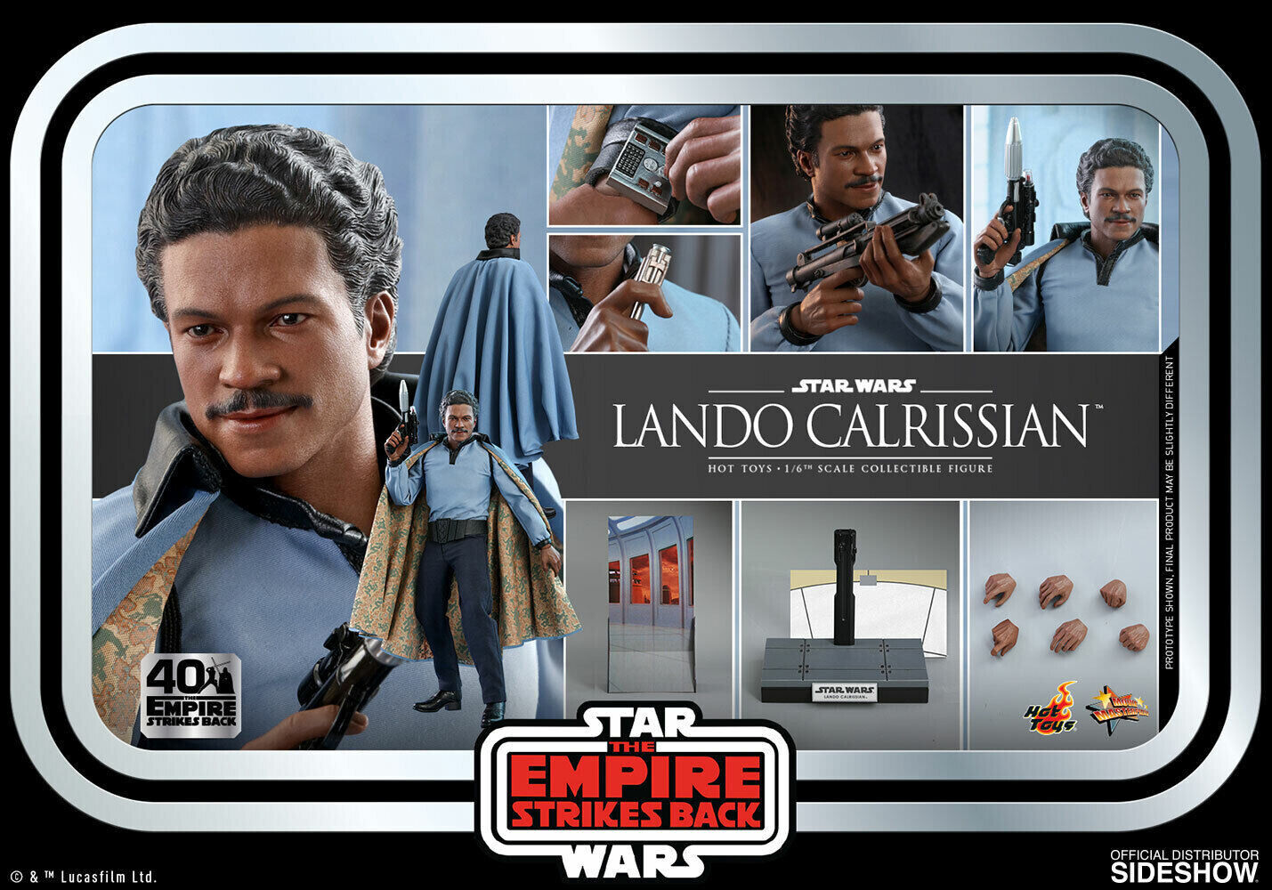HOT TOYS 1/6 Star Wars: The Empire Strikes Back - Lando Calrissian MMS588 NUOVO