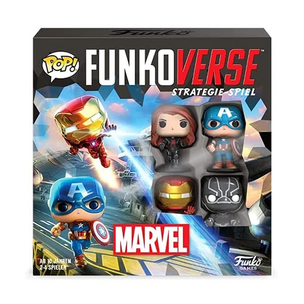 Funko Games Funkoverse: Marvel 100 4-Pack - German Version - Captain America, Bl