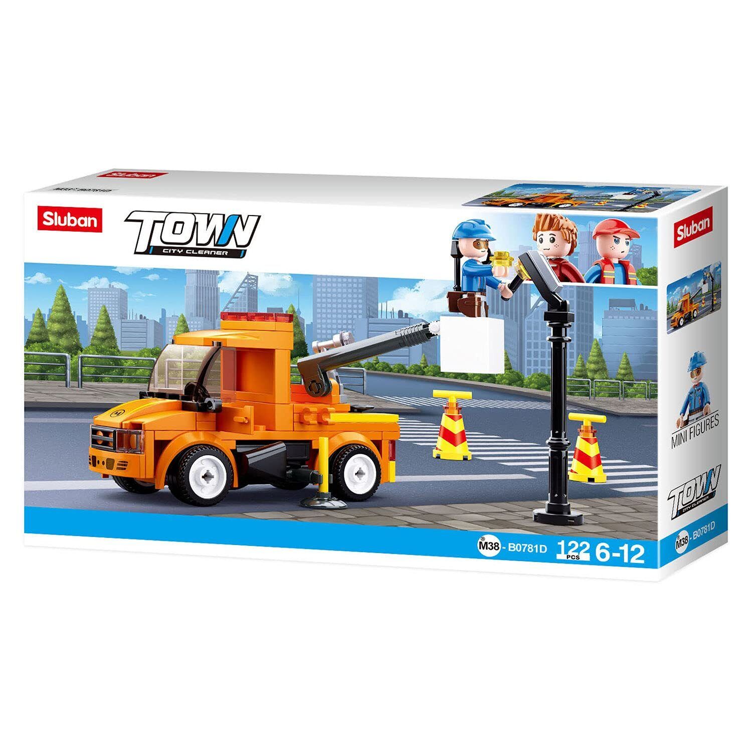 Sluban SL07169, Korbkranwagen (122 Teile) , Spielset , Klemmbausteine, City, mit