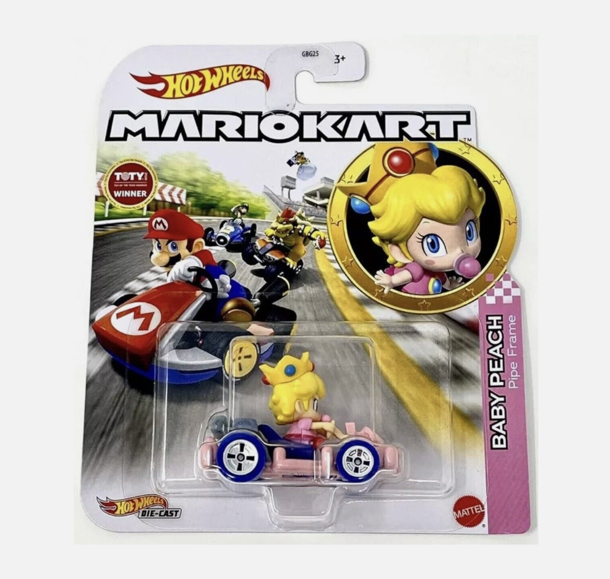 Hot Wheels Mario Kart Die Cast - Bambino Pesca Tubo Telaio Kart Figura - Nuovo