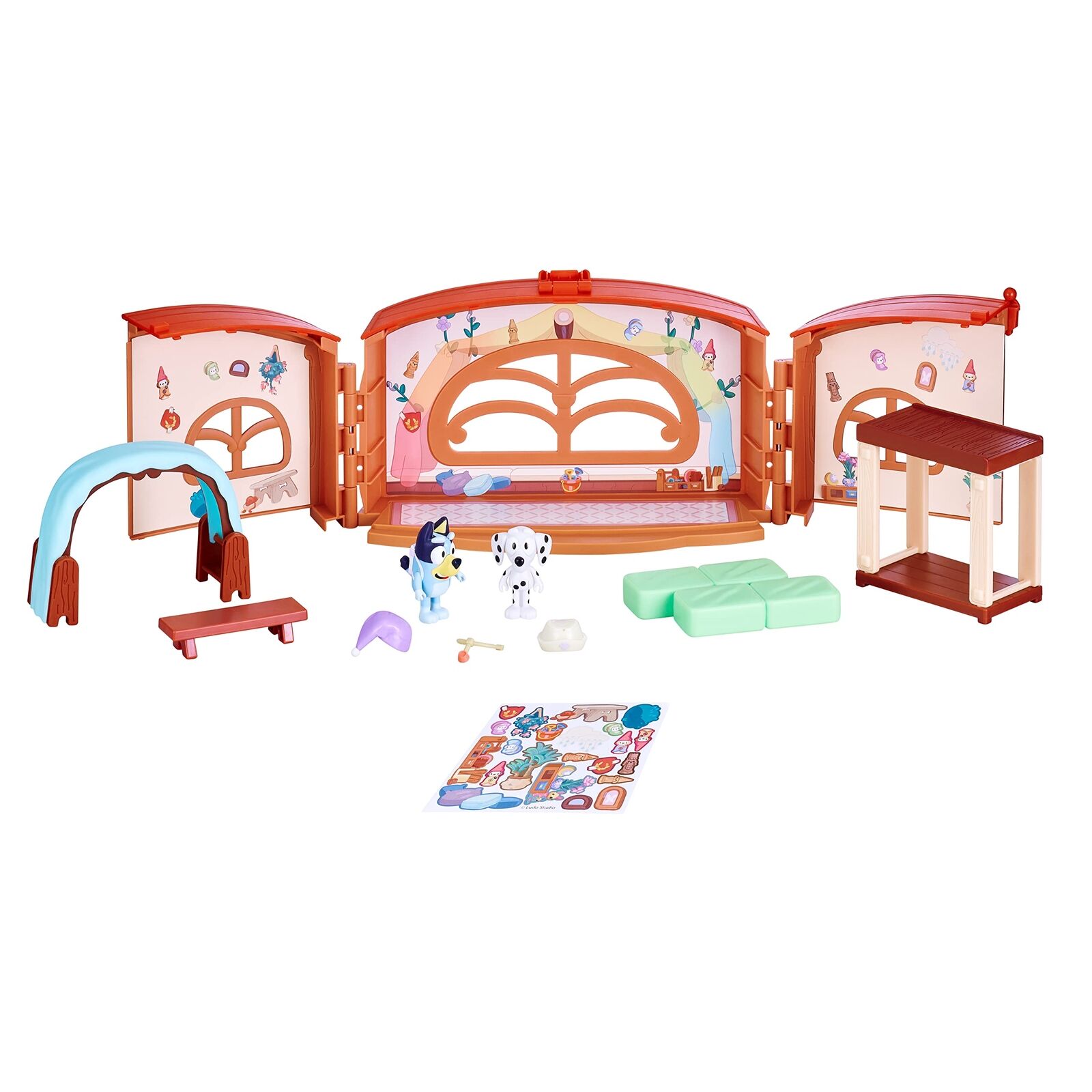 Bluey School Friends- Calypso's School Playset, 2.5-3" posable Figures Playset S