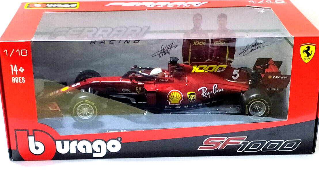 BURAGO FERRARI RACING 1:18 AUTO F1 FERRARI SF1000 TUSCAN GP  VETTEL   18-16808TU