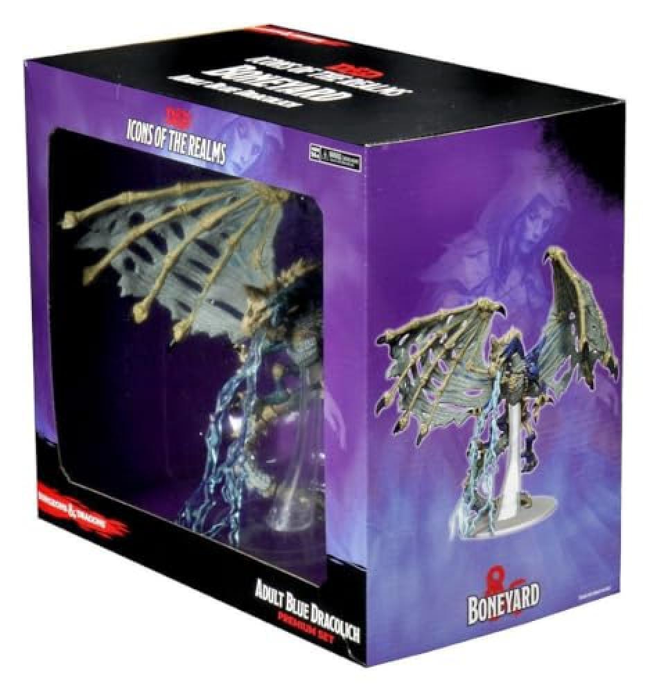 WizKids DandD Icons of the Realms Miniatures: Boneyard - Blue Dracolich Premium