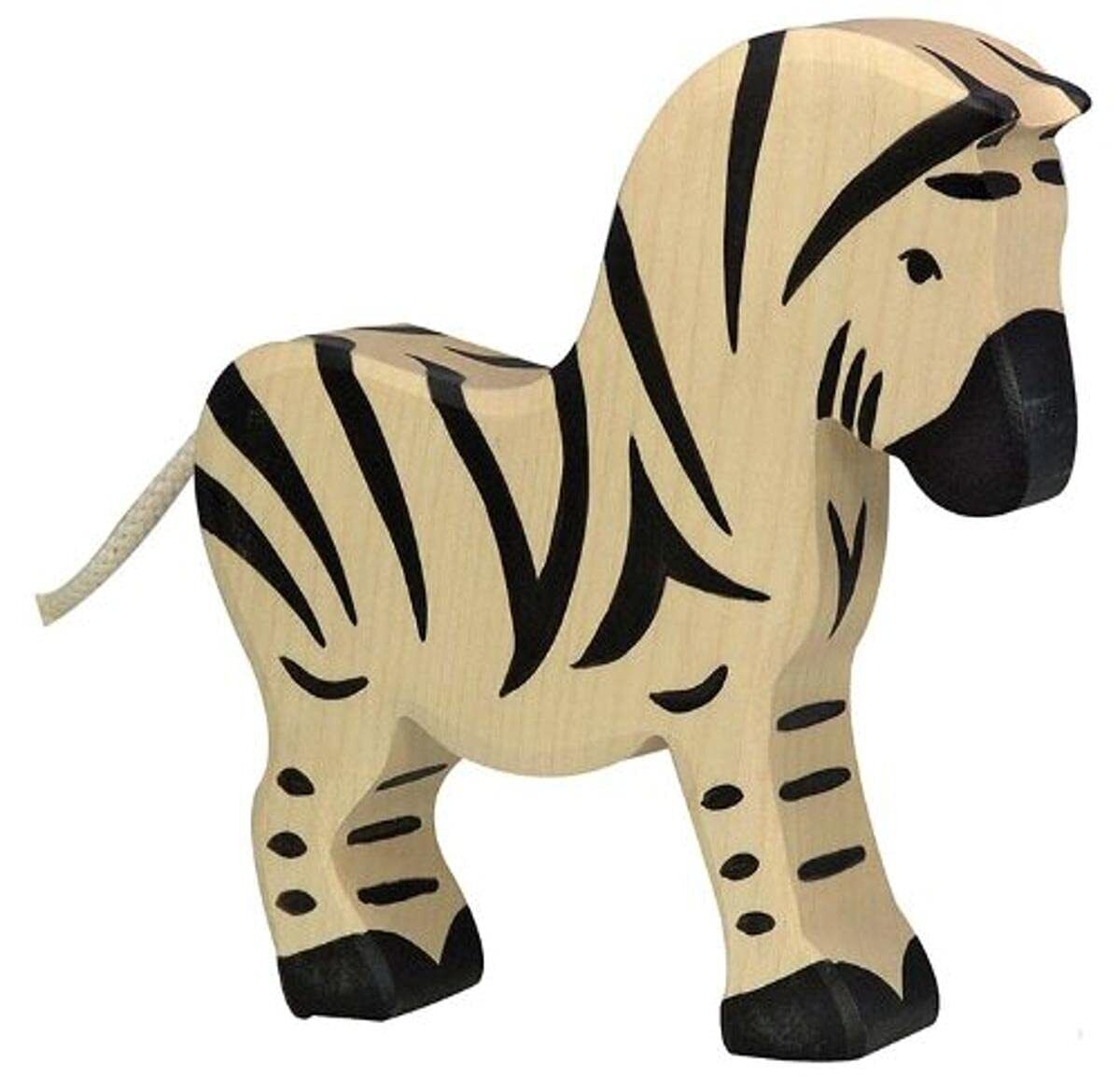 Holztiger Zebra Wooden Figure, Assorted Colours, 15.01 x 2.79 x 14 cm