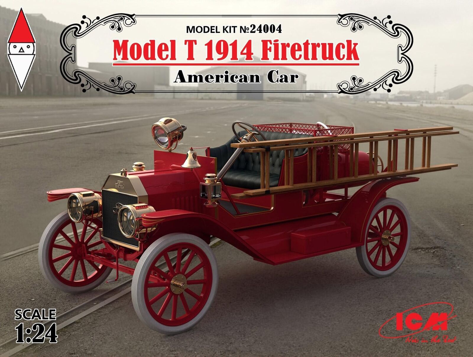 ICM 1/24 MODEL T 1914 FIRETRUCK AMERICAN CAR (NEW MOLDS)