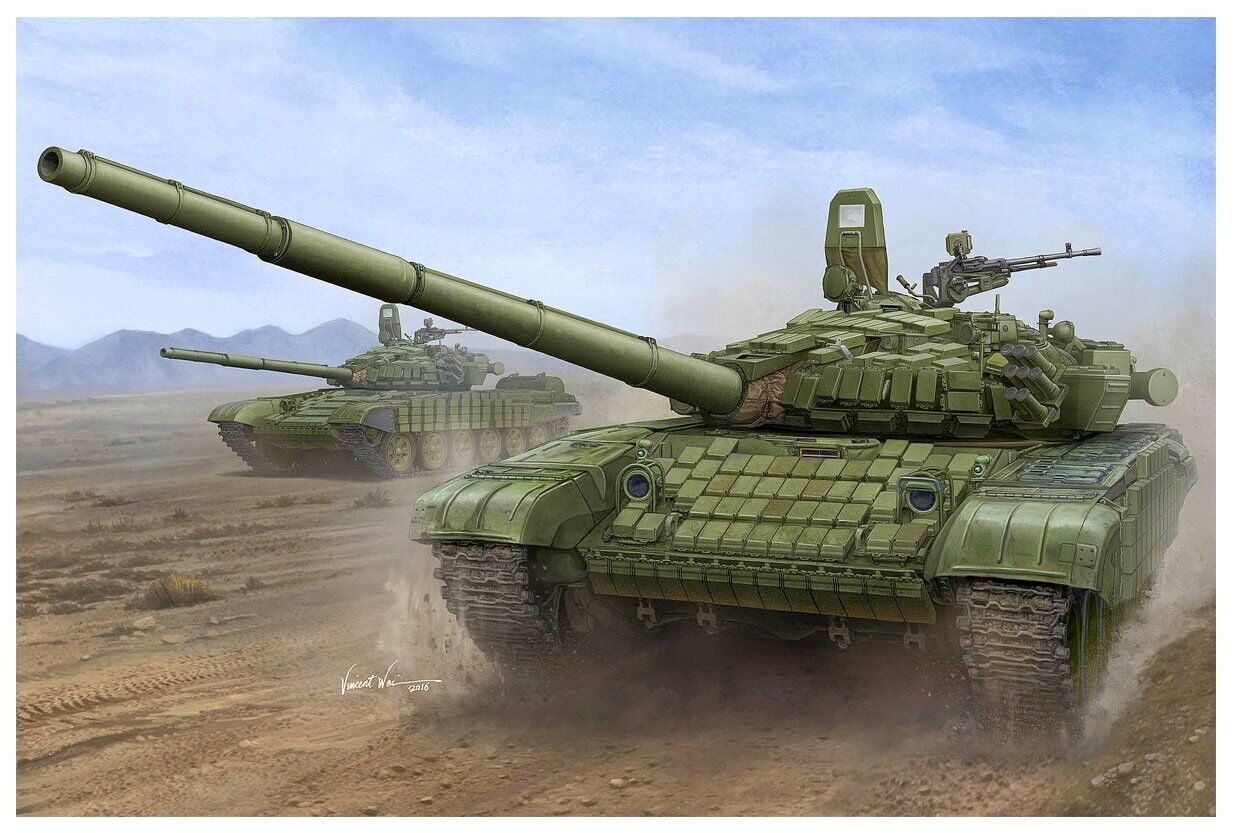 Trumpeter TRU00925 Russian T-72B/B1 MBT(w/kontakt-1 reactiv Armor) Model Kit, Va