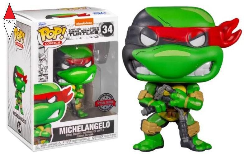 ACTION FIGURE FUNKO LCC FUNKO POP COMICS TMNT MICHELANGELO W/(B AND W)CHASE