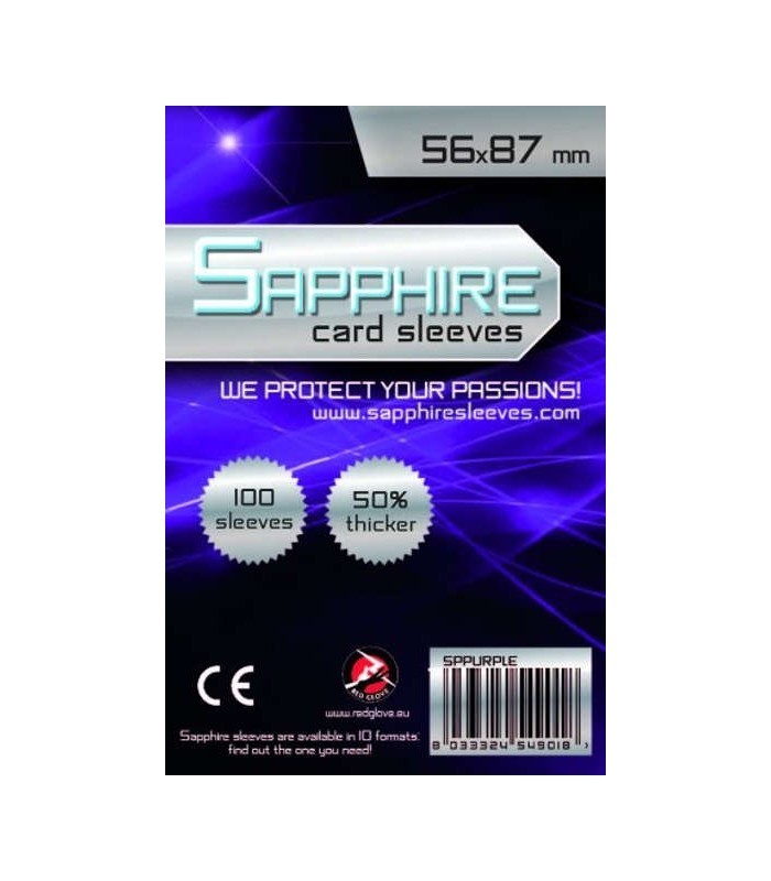 100 Board Game Sleeves 56x87 Sapphire Foderine per Giochi da Tavolo