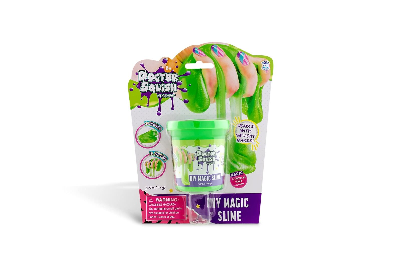 Doctor Squish - Magic Slime Blister Pack - Green - 100 Grams